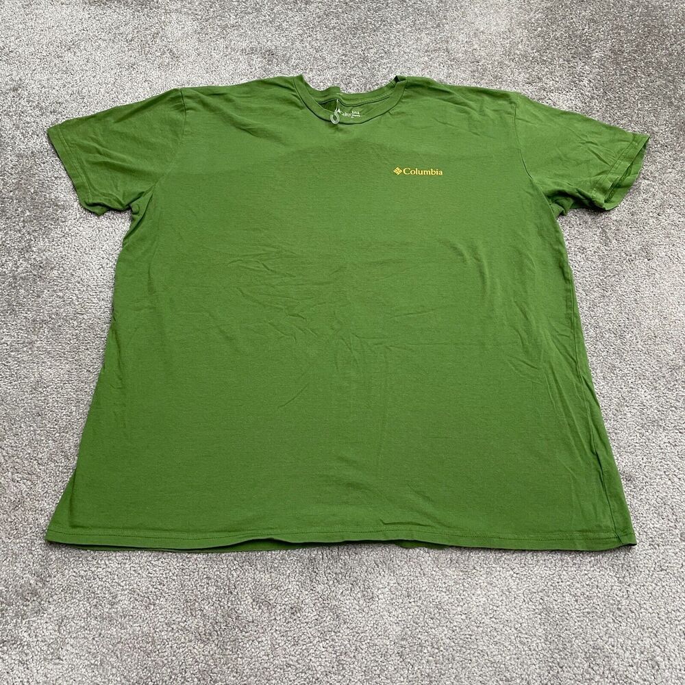Columbia Graphic T-Shirt Men XXL Green Crew Neck Short Sleeve Casual Outdoor Tee